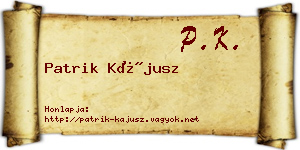 Patrik Kájusz névjegykártya